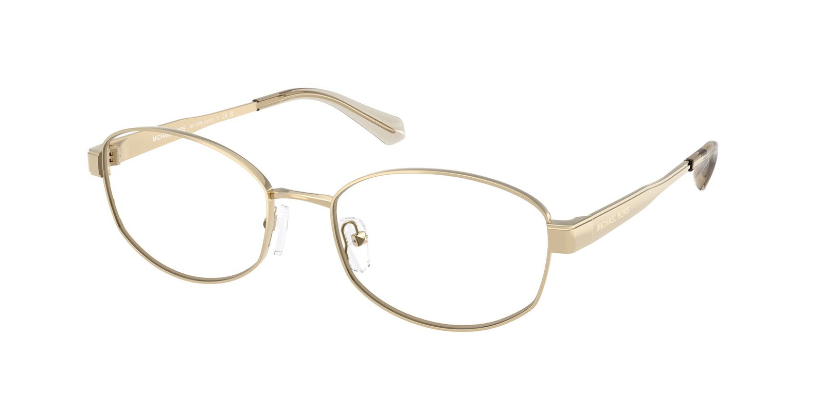 Michael Kors MK3086 1014 – Oval-Quadratische Damenbrille Hellgold Metall