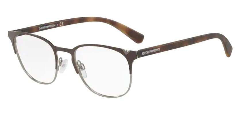 Emporio Armani EA1059 3179 53 – Matt braune Oversize Metallbrille