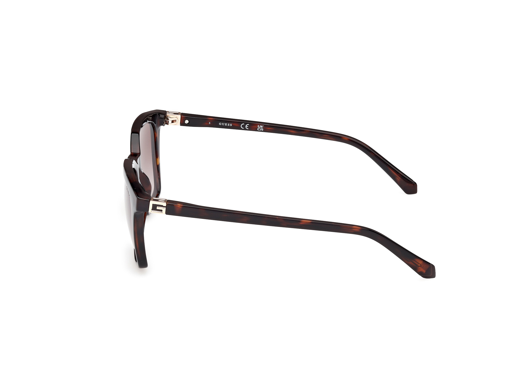 Das Bild zeigt die Sonnenbrille GU00170 52F von der Marke Guess in dunkel Havanna