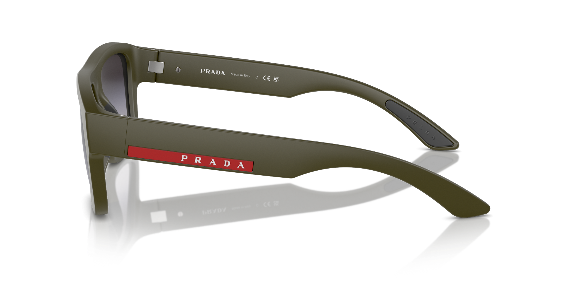 Auf diesem Bild sehen Sie die Sonnenbrille 0PS 3707 von Prada in der Farbe Grün.