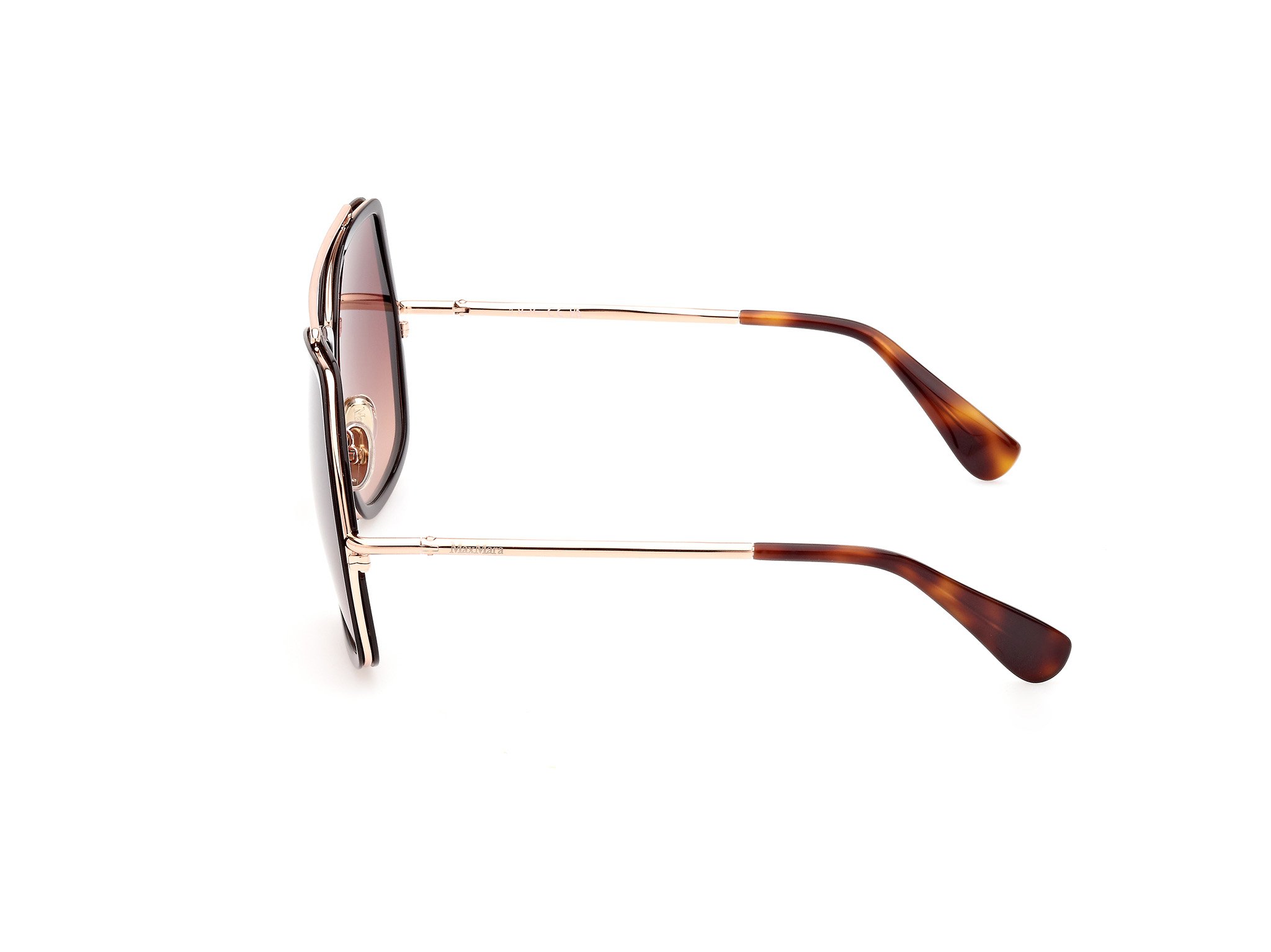 Das Bild zeigt die Sonnenbrille MM0060 50F von der Marke Max Mara in Braun/Rosegold.