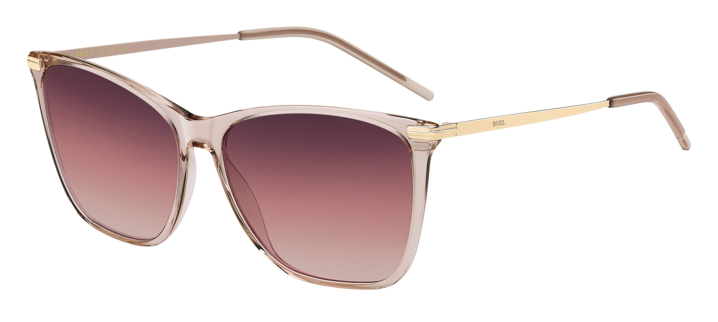 Das Bild zeigt die Sonnenbrille BOSS1661S S45 von der Marke BOSS in Pink/Gold.