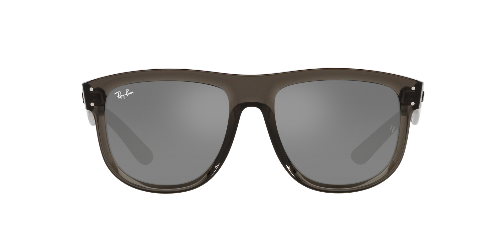 Das Bild zeigt die Sonnenbrille RBR0501S 6707GS von der  Marke Ray Ban in dunkelgrau transparent