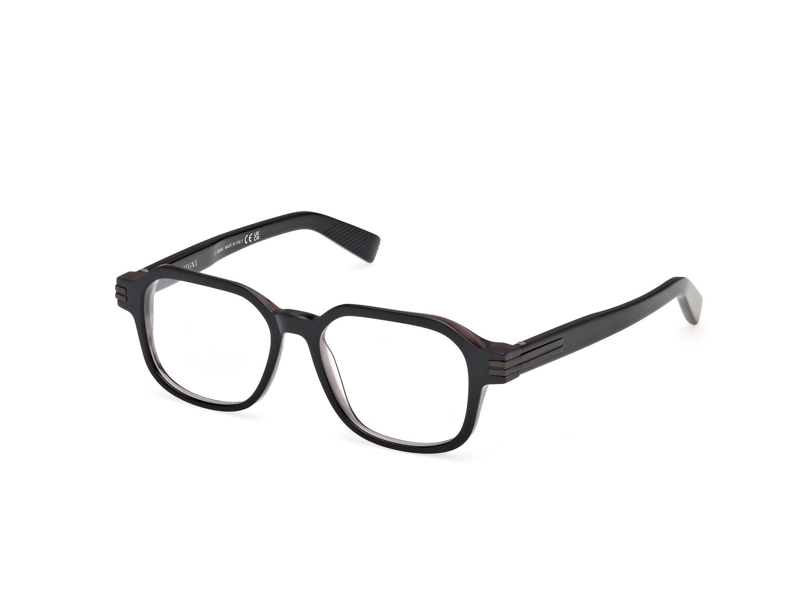 Ermenegildo Zegna EZ5305 005 – Quadratische schmale Brille Schwarz Kunststoff