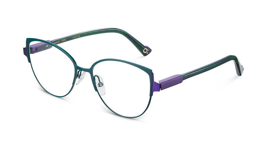 Das Bild zeigt die Korrektionsbrille Amalia GRPU von der Marke Etnia Barcelona in grün.