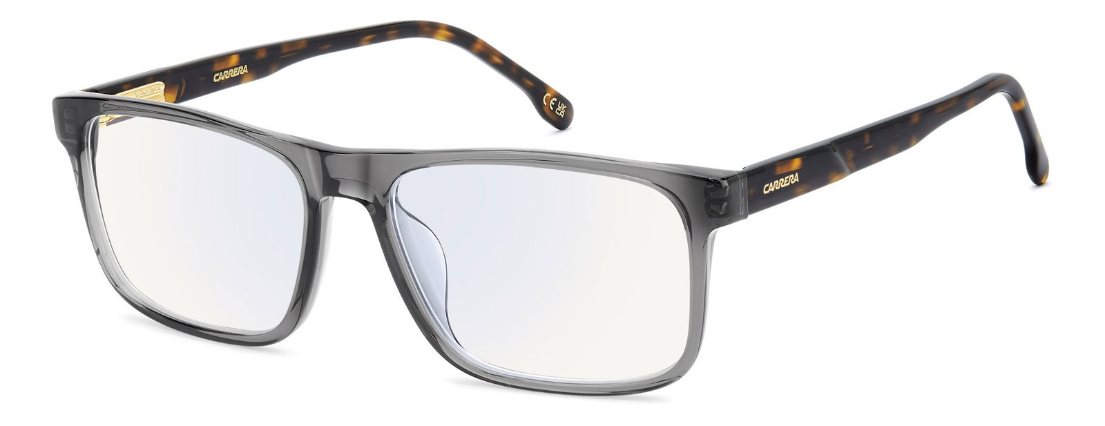 Carrera 108078 – Rechteckige Herrenbrille Grau Havanna Acetat