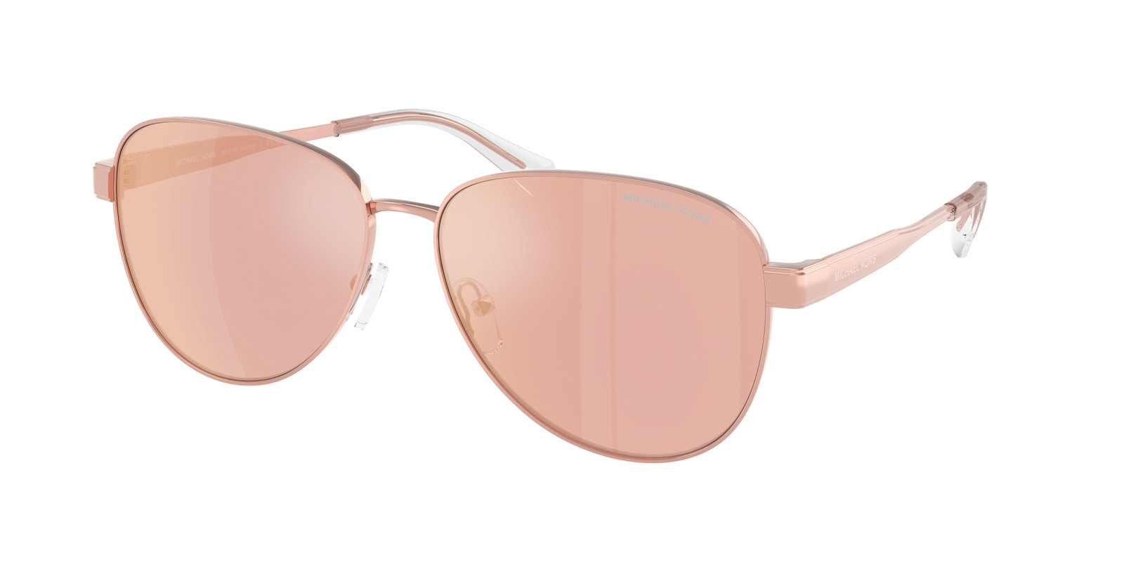 Das Bild zeigt die Sonnenbrille MK1160 von Michal Kors in der Farbe Rosegold.