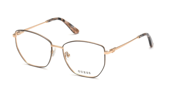 Guess GU2825 005 – Schmale Metallbrille Schwarz Gold Damen