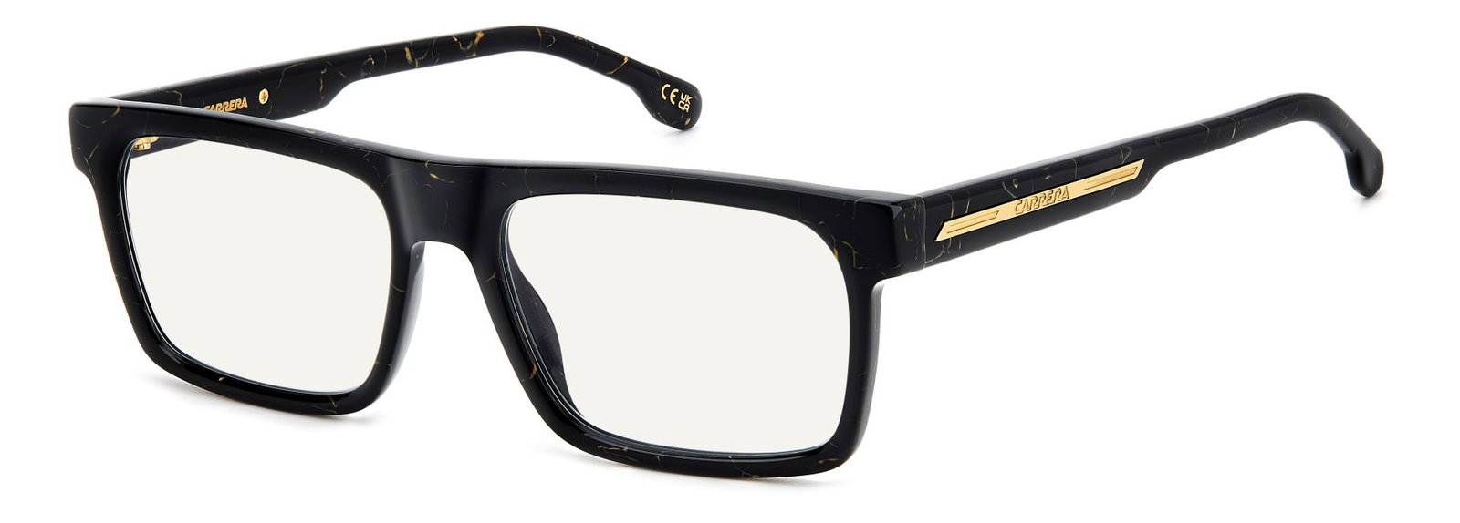 Zu sehen ist die Korrektionsbrille 10936802 von Carrera in der Farbe Schwarz/Gold.