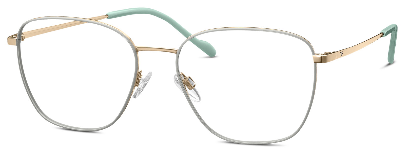 TITANflex 826031 20 – Rechteckige Titan Metallbrille Gold Weiß