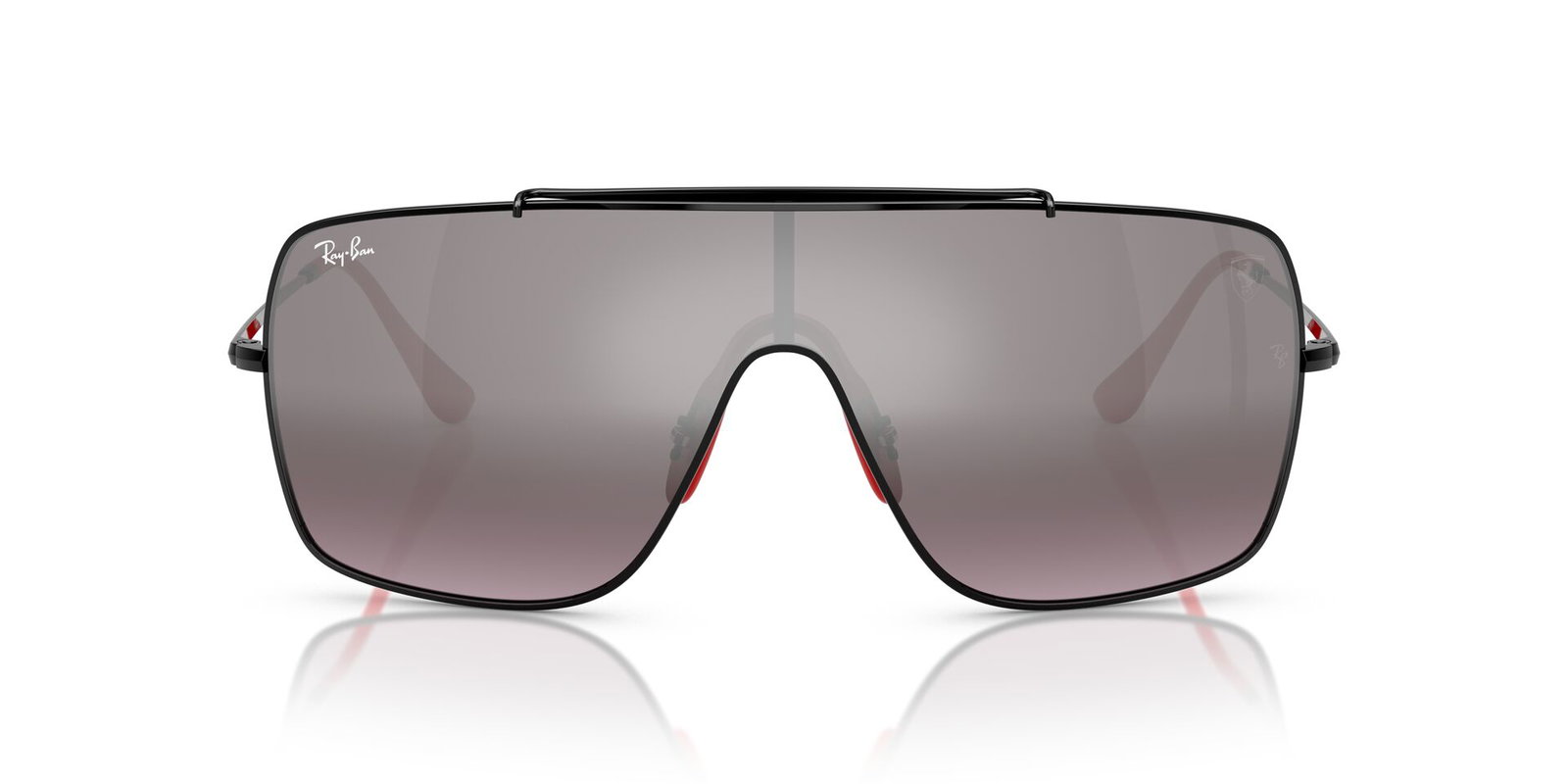 Das Bild zeigt die Sonnenbrille RB3697M F009Y3 von der Marke Ray-Ban in Schwarz/Rot.