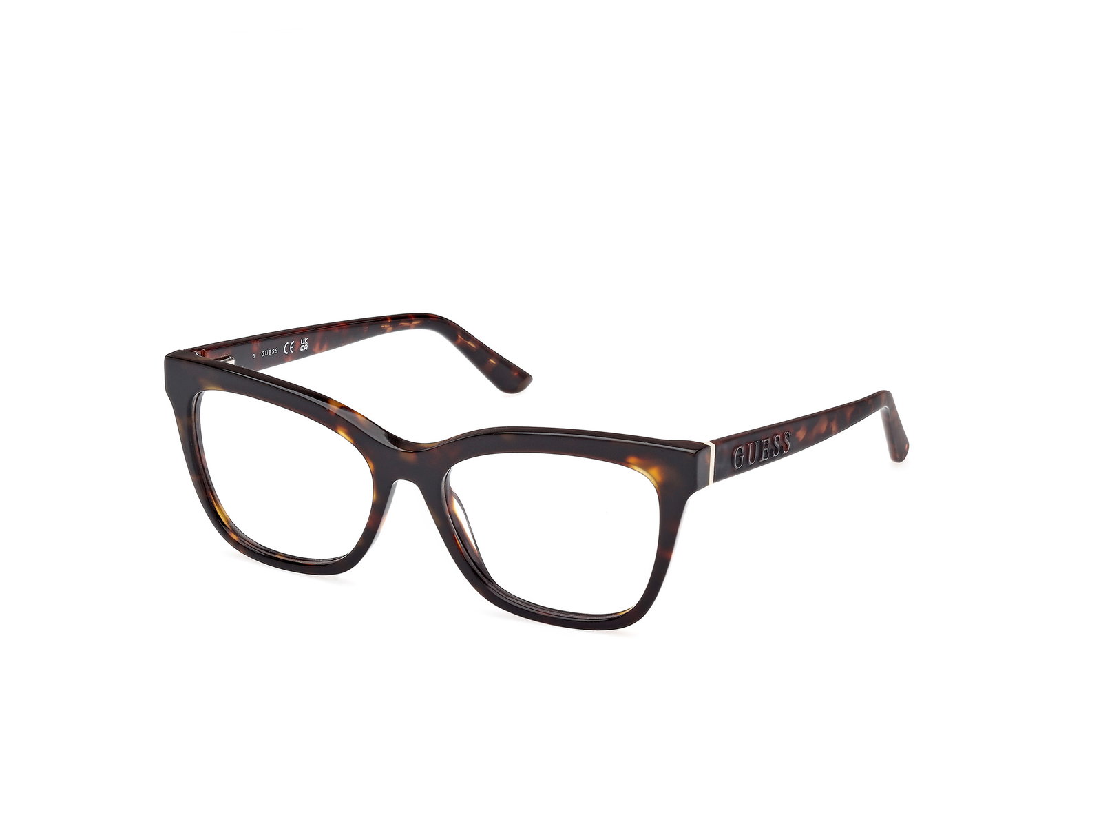 Guess GU50172 052 – Quadratische Damenbrille Dunkelhavanna Kunststoff