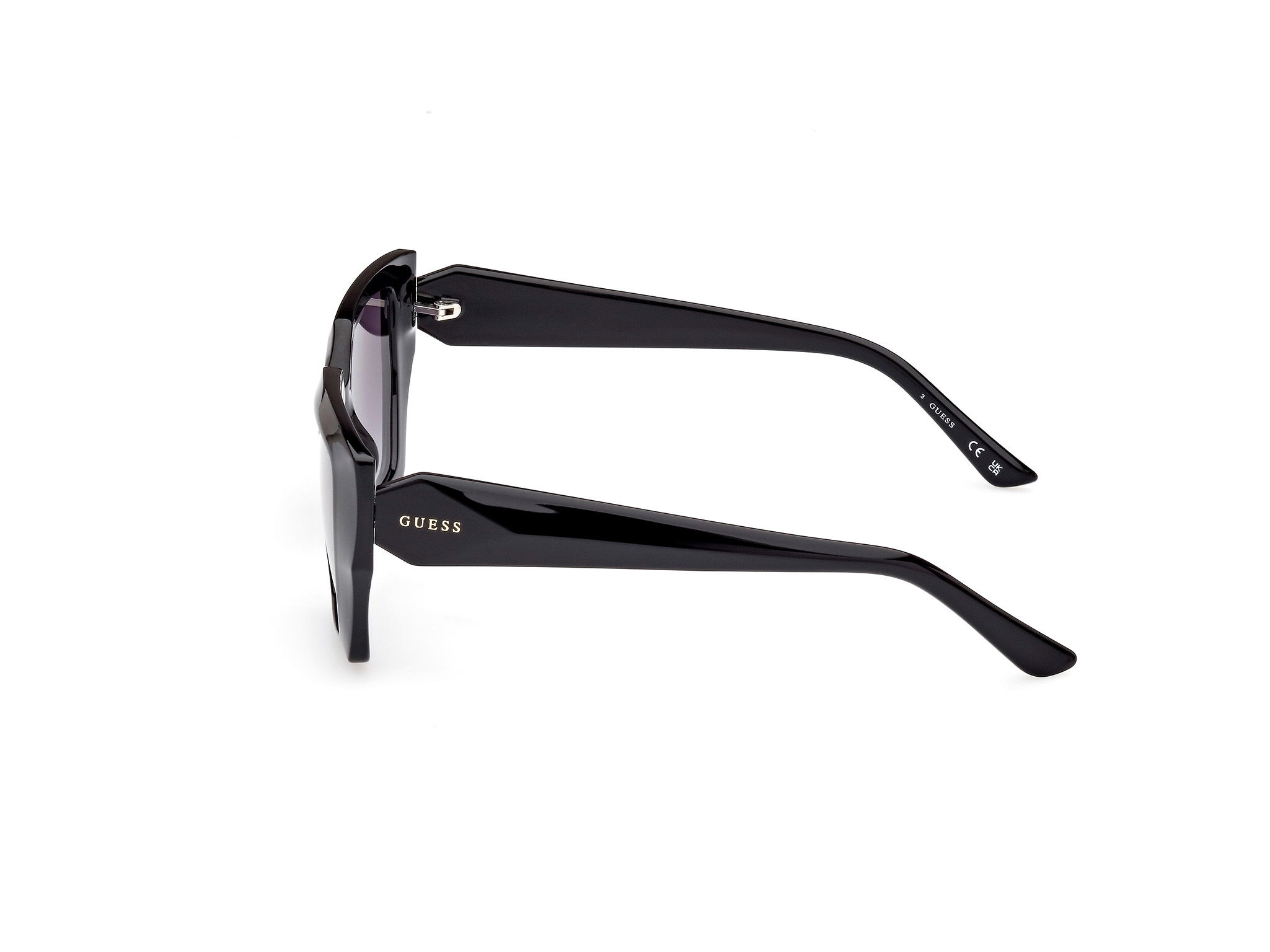 Das Bild zeigt die Sonnenbrille GU7896 01B von der Marke Guess in Schwarz