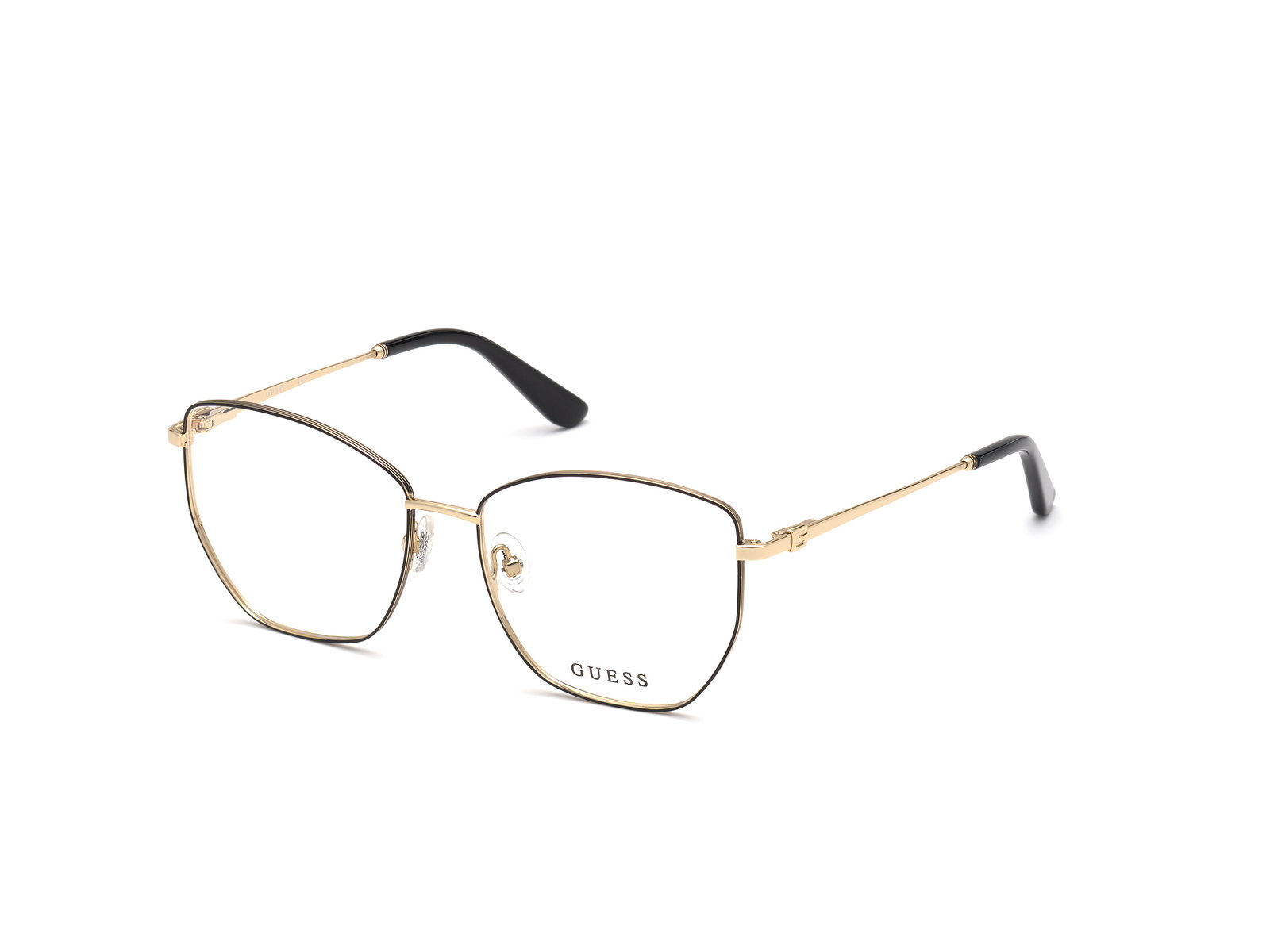 Guess GU2825 001 – Schmale Metallbrille Schwarz Gold