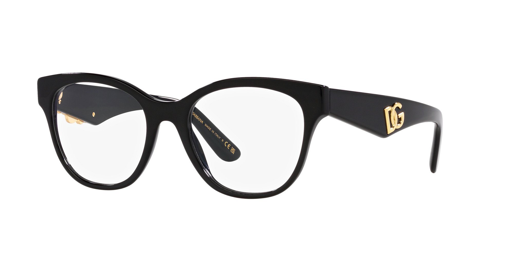 Das Bild zeigt die Korrektionsbrille DG3371 501 von der Marke D&G in schwarz.