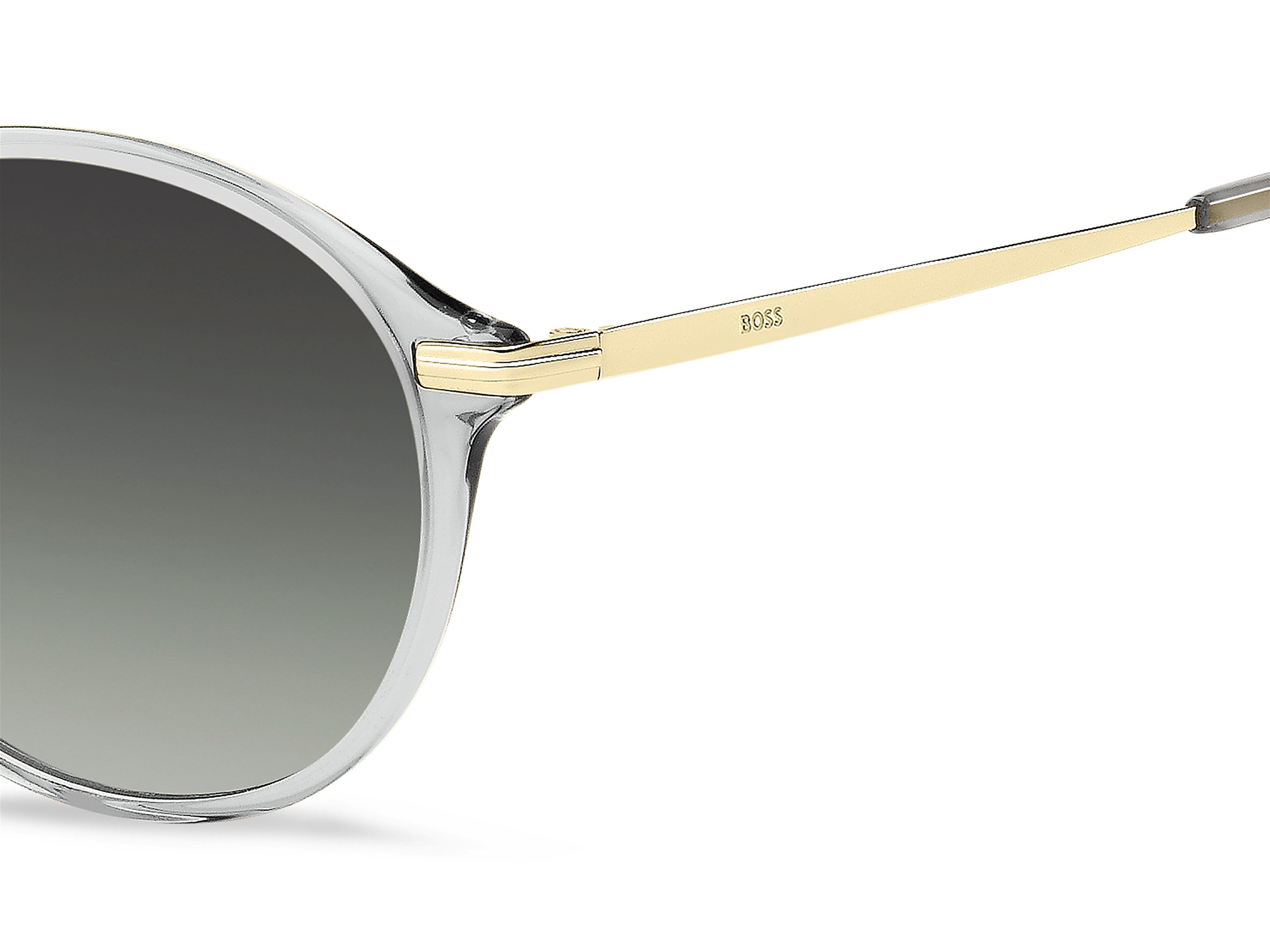 Das Bild zeigt die Sonnenbrille BOSS1662S FT3 von der Marke BOSS in Grau/Gold.