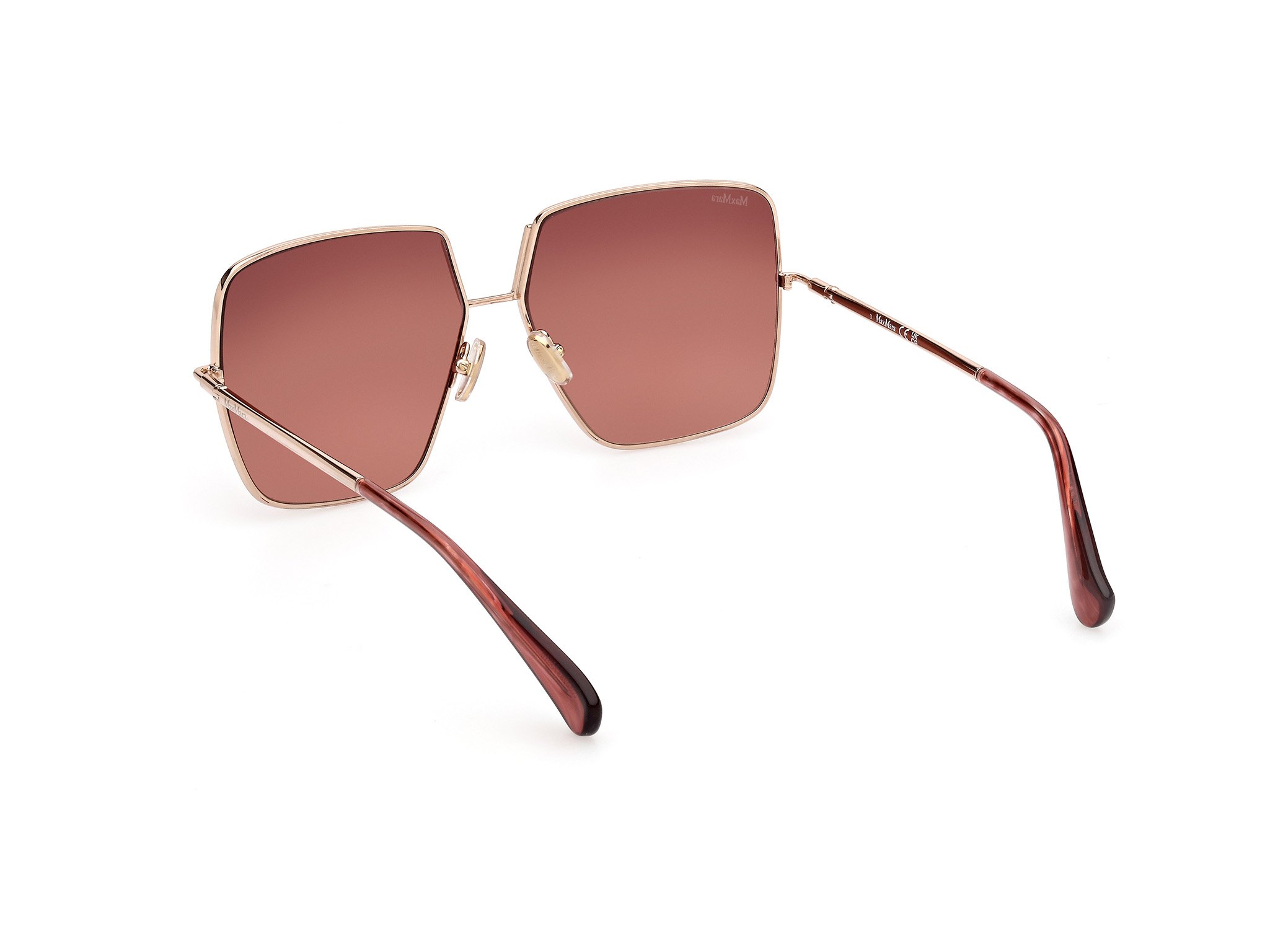 Das Bild zeigt die Sonnenbrille MM0082 28F von der Marke Max Mara in Rot/Gold.