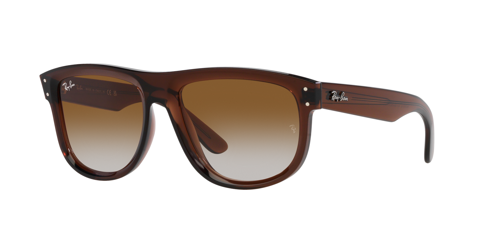 Das Bild zeigt die Sonnenbrille RBR0501S 6711GA von der  Marke Ray Ban in kamelbraun transparent.