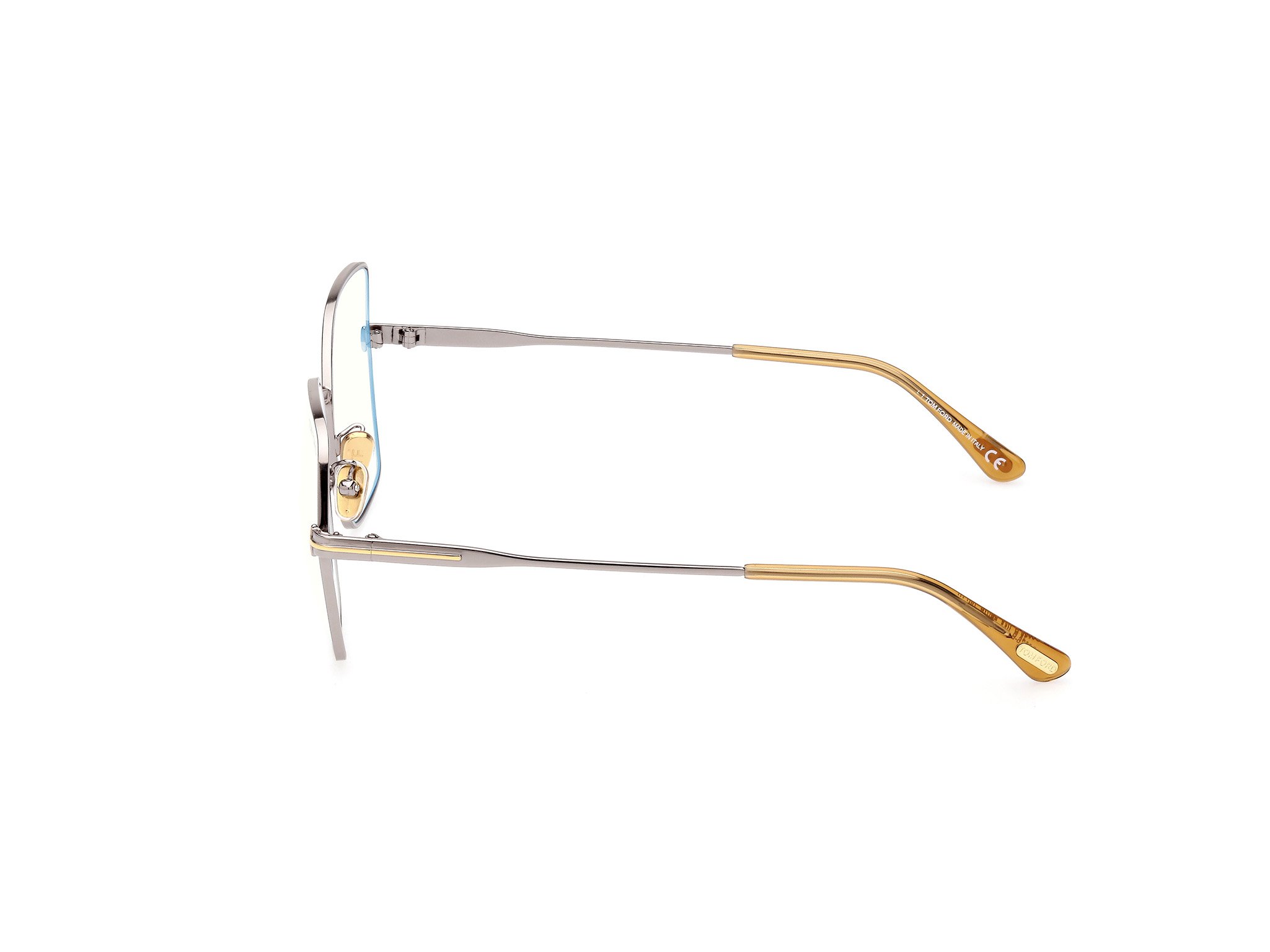 Das Bild zeigt die Korrektionsbrille FT5876-B 014 von der Marke Tom Ford in silber.