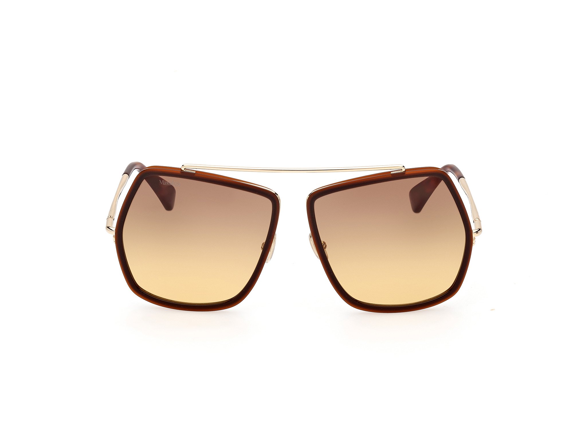 Das Bild zeigt die Sonnenbrille MM0060 48F von der Marke Max Mara in Braun/Blassgold.