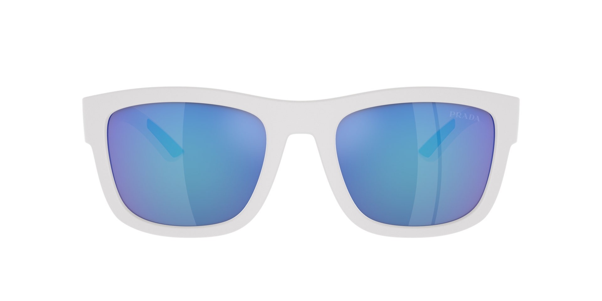 Das Bild zeigt die Sonnenbrille PR01ZS TWK08R von der Marke Prada Linea Rossa in weiß.