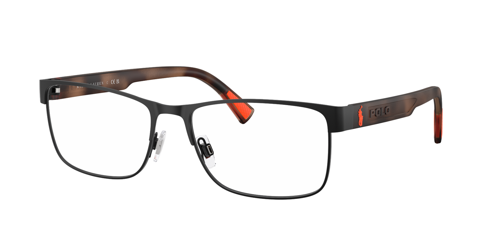 Polo 0PH1244 9304 – Rechteckige Herrenbrille Schwarz Metall