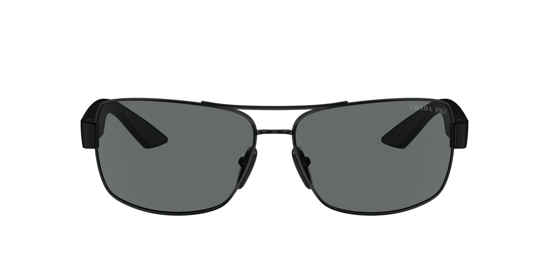 Auf diesem Bild sehen Sie die Sonnenbrille 0PS 01ZS von Prada in der Farbe Schwarz.