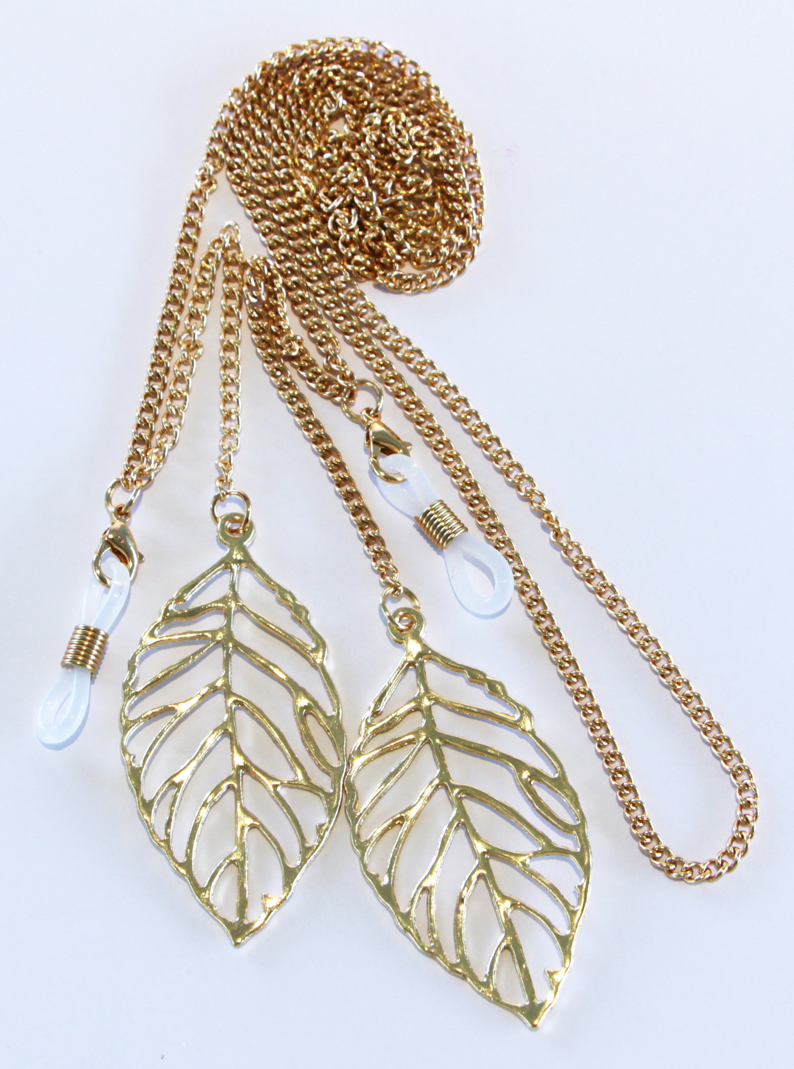 Brillenkette gold mit Blättern elegant