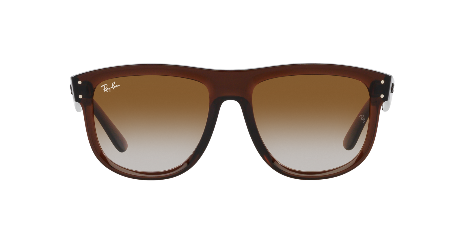 Das Bild zeigt die Sonnenbrille RBR0501S 6711GA von der  Marke Ray Ban in kamelbraun transparent.