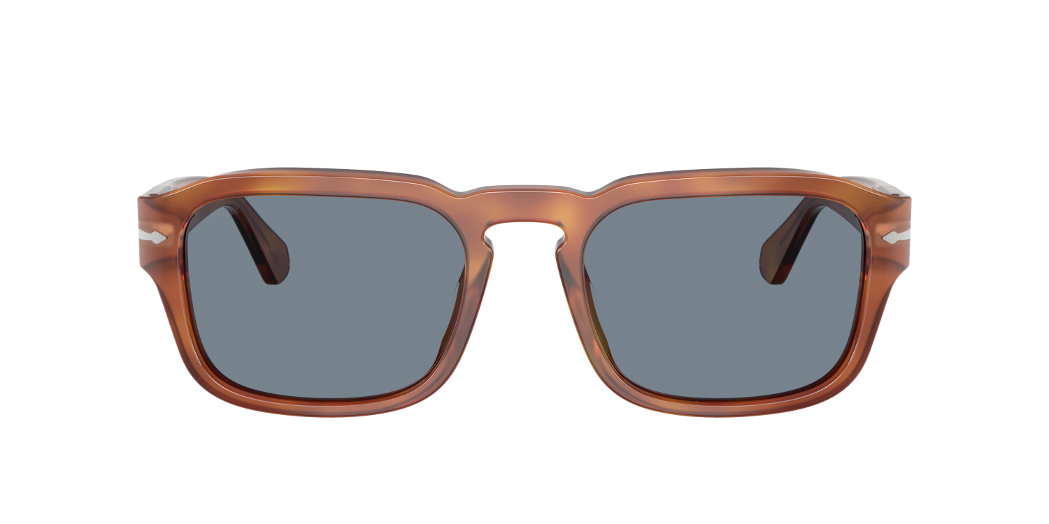 Das Bild zeigt die Persol Sonnenbrille PO3386 in hellbraun von vorne.