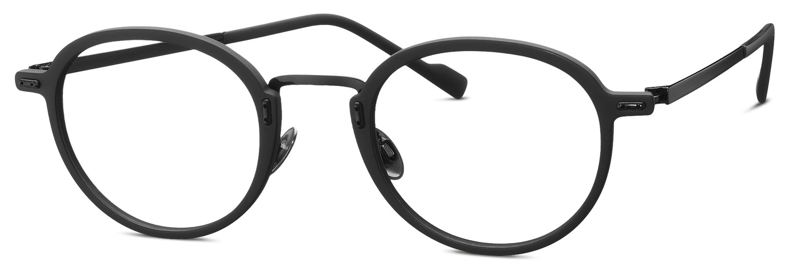 TITANflex 820952 10 – Runde Oversize Titanbrille Schwarz