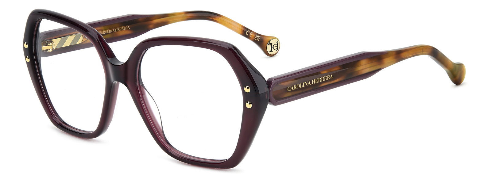 Carolina Herrera 0315 086 – Runde Damenbrille Havana Braun Metall
