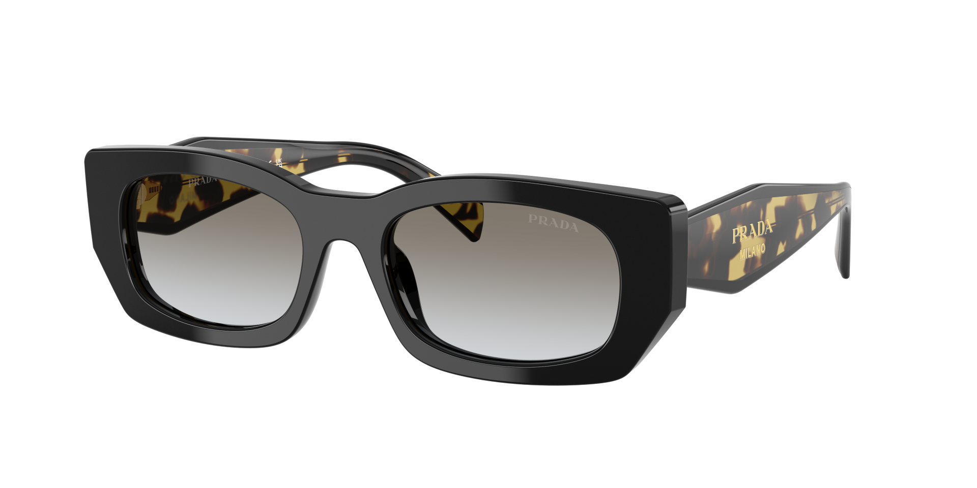 Auf diesem Bild sehen Sie die Sonnenbrille 0PR B05S von Prada in der Farbe Schwarz.