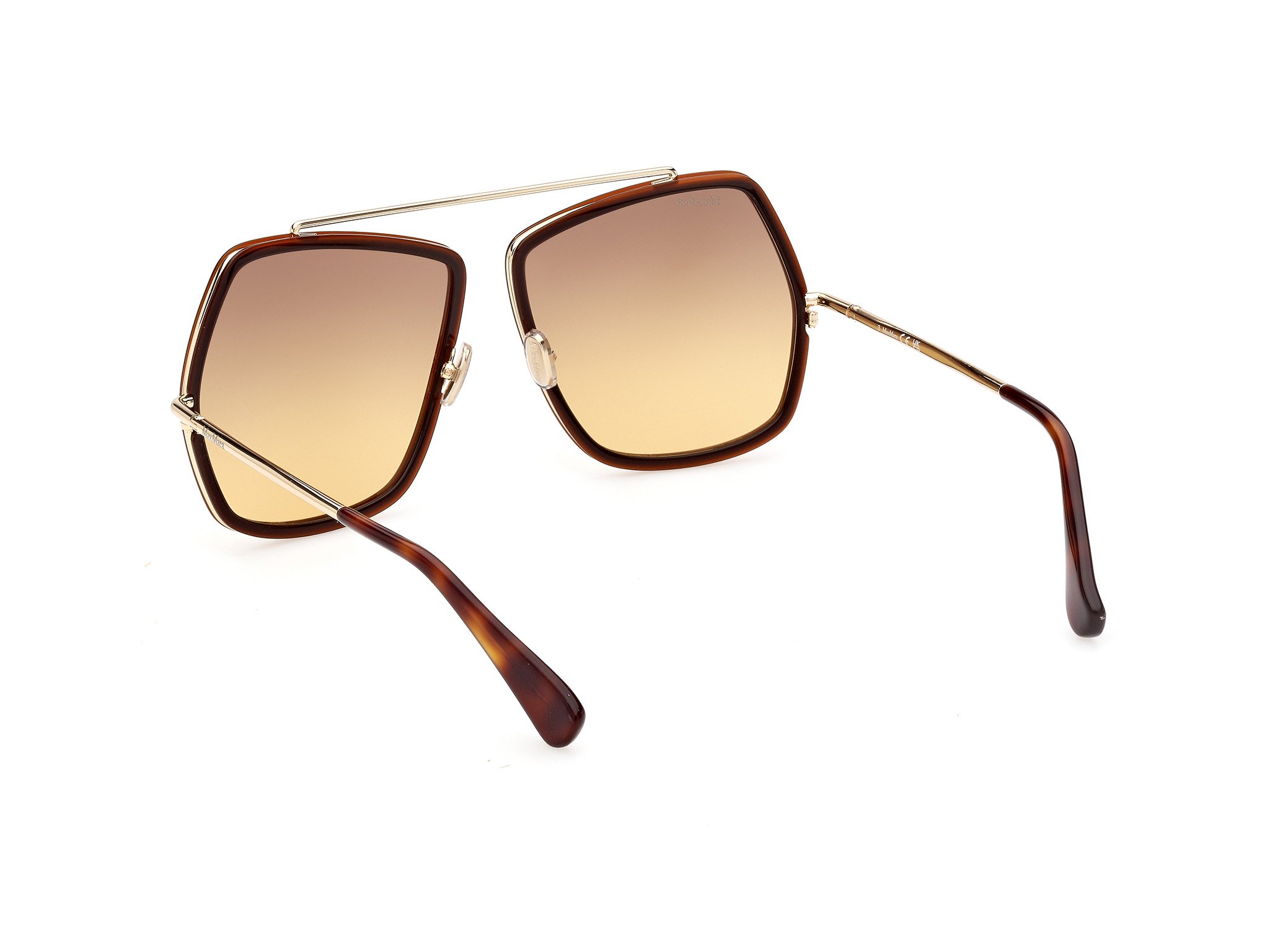 Das Bild zeigt die Sonnenbrille MM0060 48F von der Marke Max Mara in Braun/Blassgold.