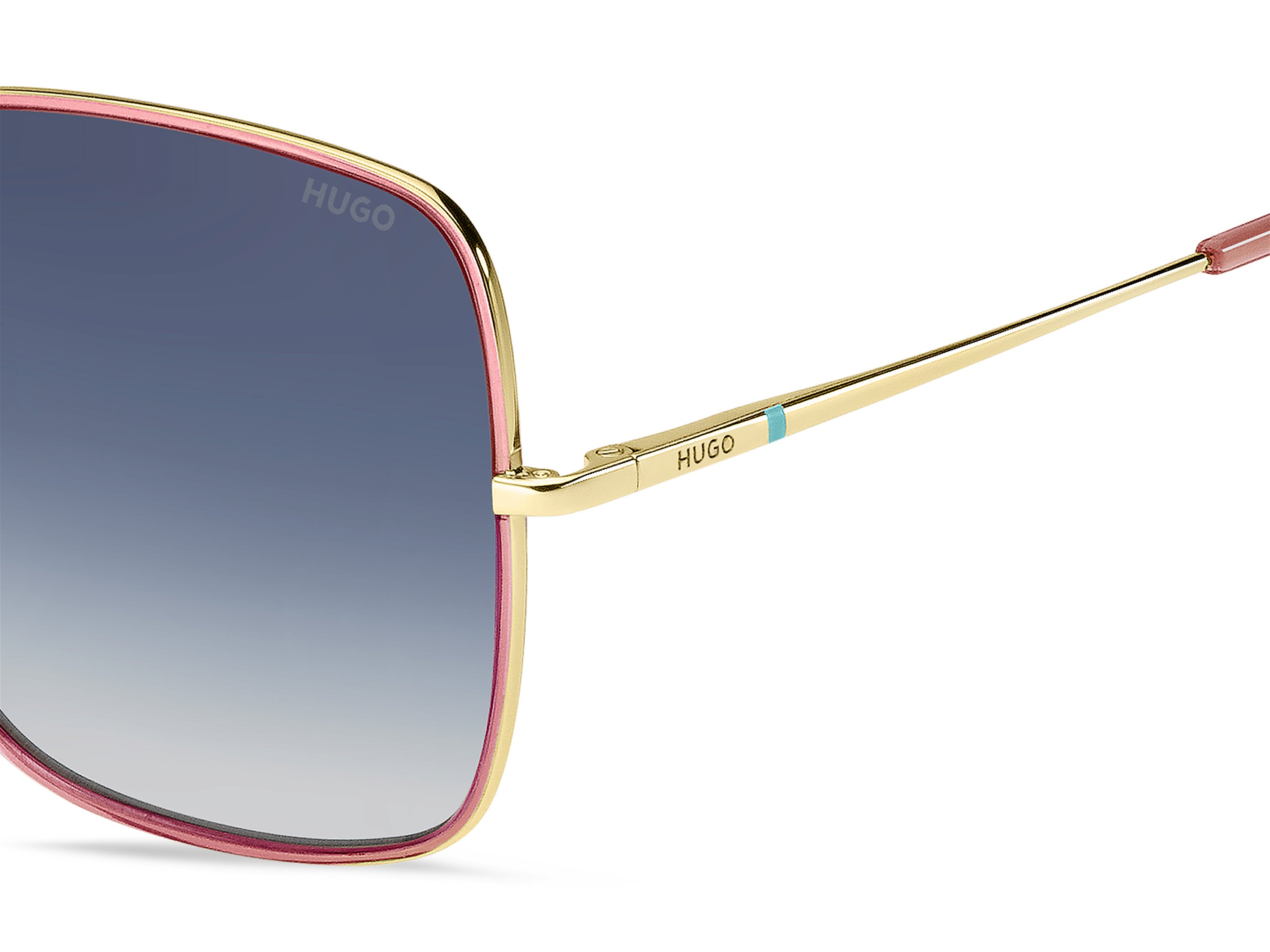 Das Bild zeigt die Sonnenbrille HG1293/S EYR von der Marke Hugo in gold/pink.