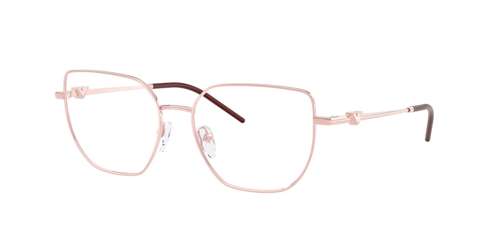 Zu sehen ist die Korrektionsbrille 1176 von Emporio Armani in der Farbe Rosegold.
