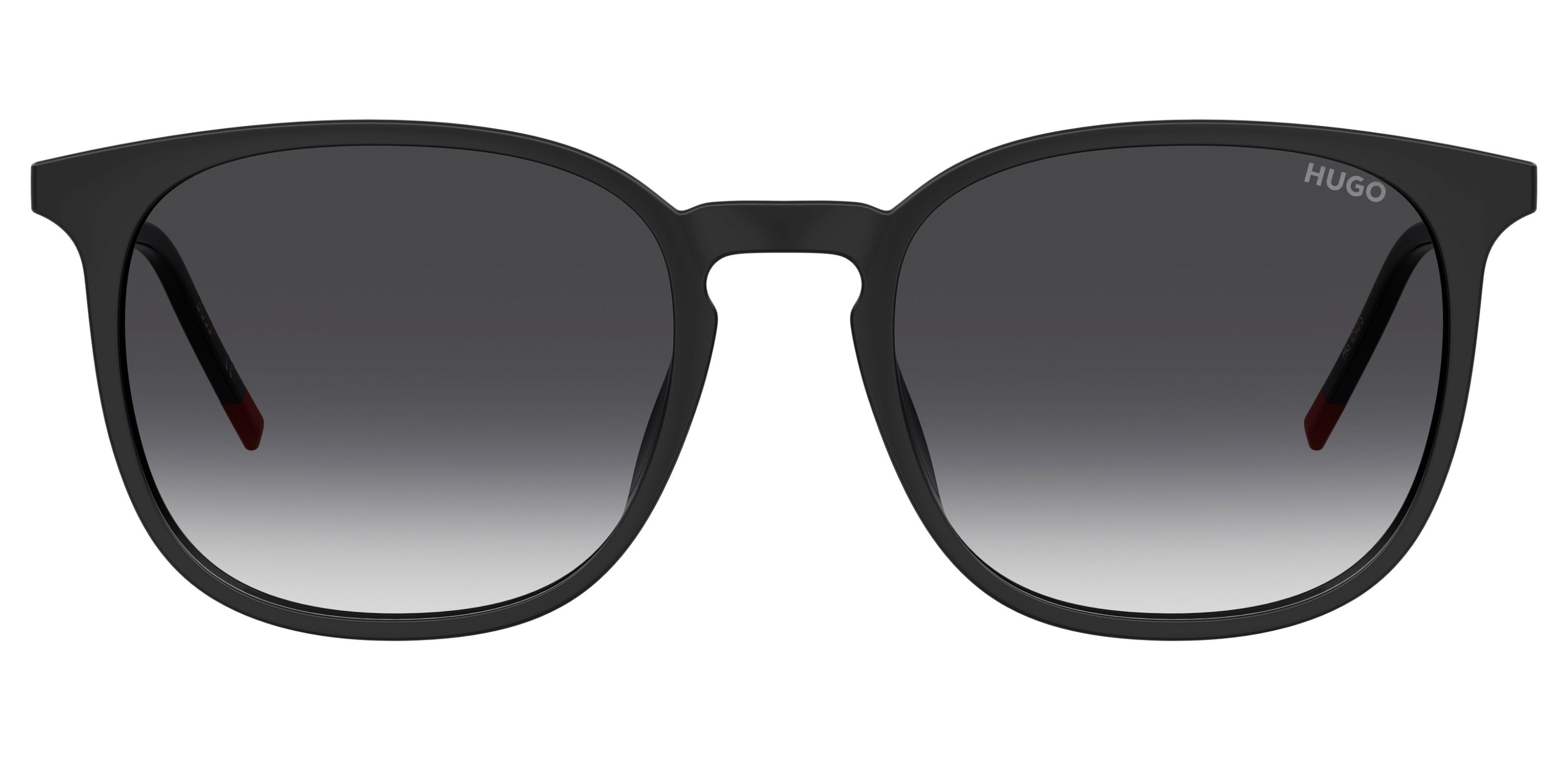 Das Bild zeigt die Sonnenbrille HG1292/S OIT von der Marke Hugo in schwarz/rot.