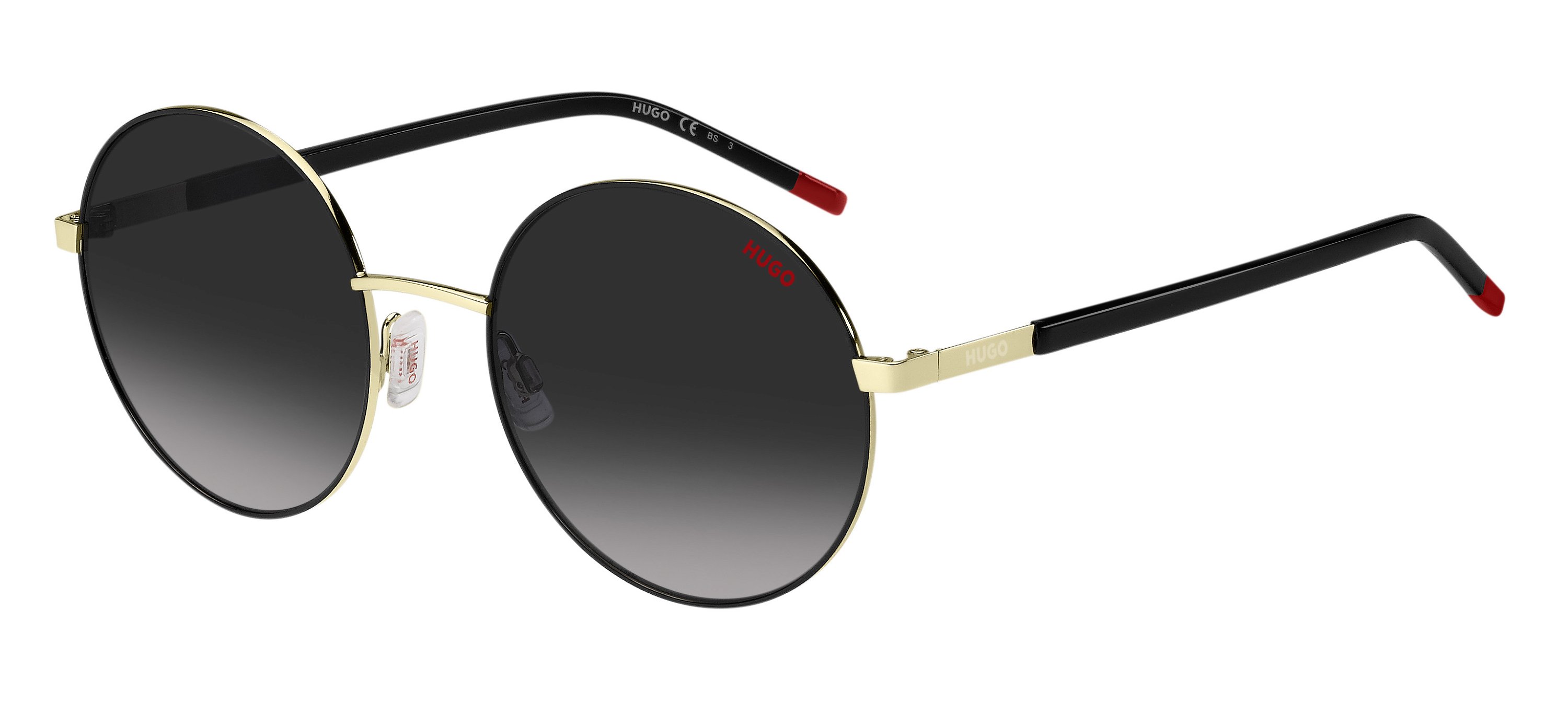 Das Bild zeigt die Sonnenbrille HG1237/S RHL von der Marke Hugo in gold/schwarz.