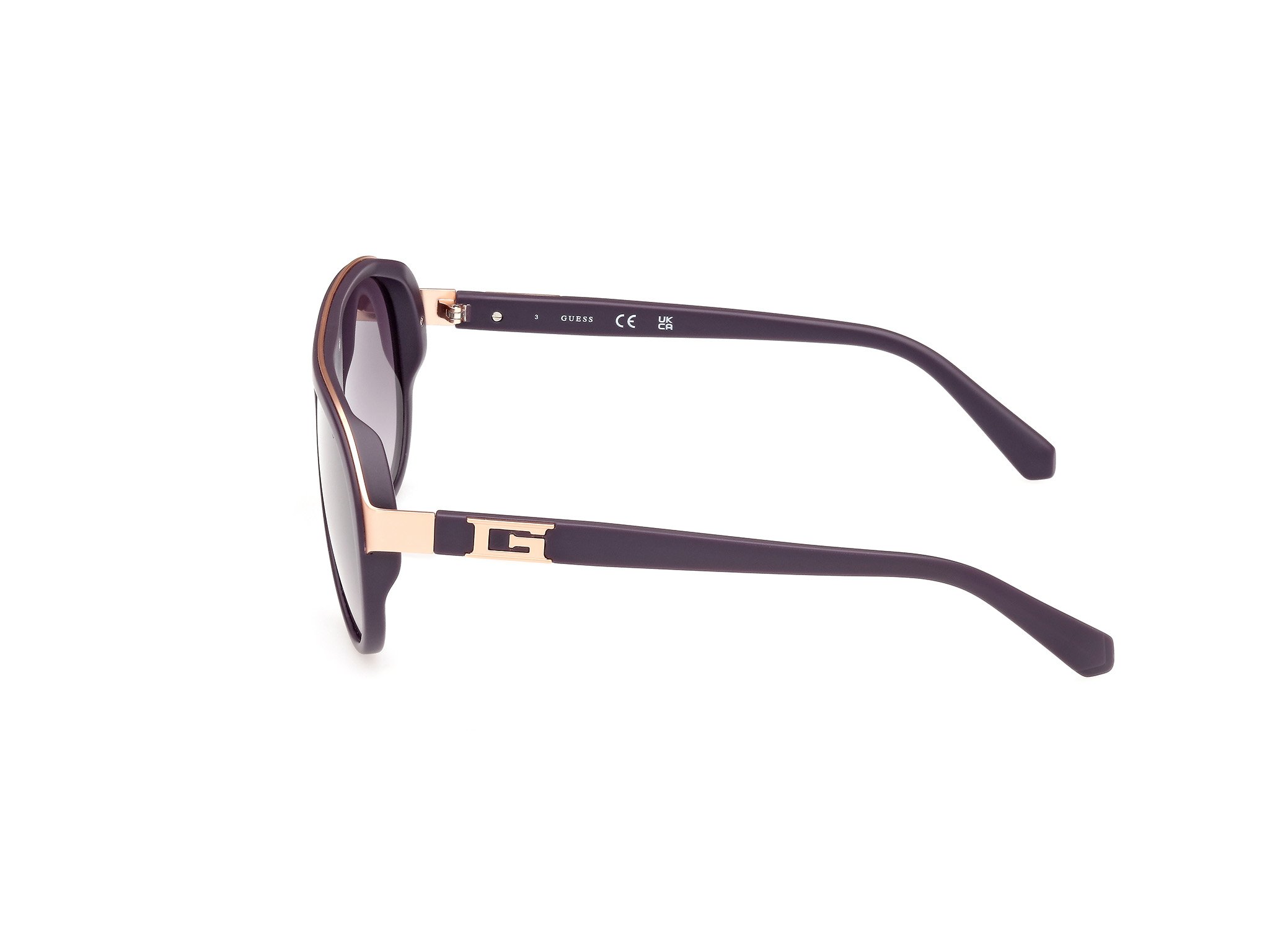 Das Bild zeigt die Sonnenbrille GU00125 82A von der Marke Guess in Violett.