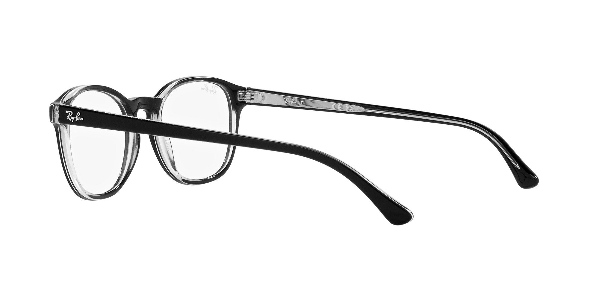Das Bild zeigt die Korrektionsbrille RX5417 2034 von der Marke Ray Ban in Schwarz transparent.