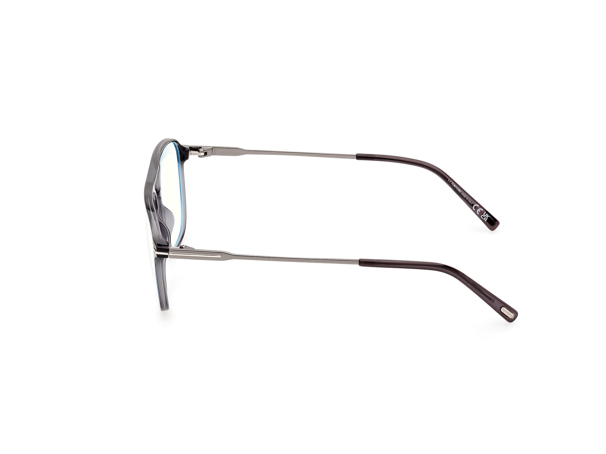 Das Bild zeigt die Korrektionsbrille FT5874-B 020 von der Marke Tom Ford in grau.