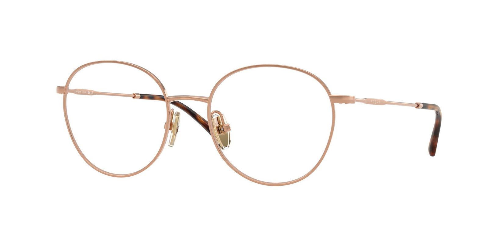 Vogue 0VO4280T 5192 – Runde Schmale Titanbrille Rotgold