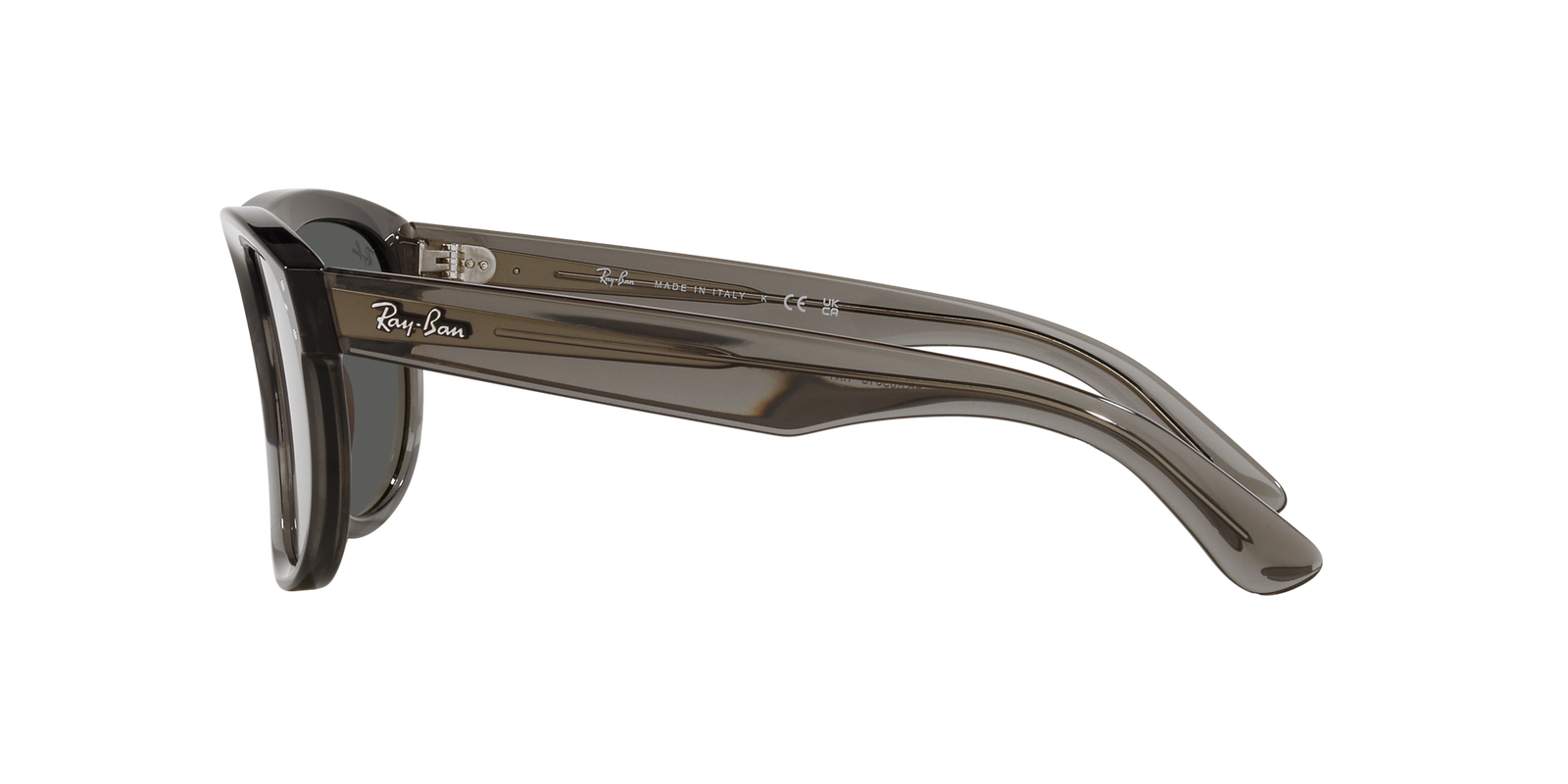 Das Bild zeigt die Sonnenbrille RBR0501S 6707GS von der  Marke Ray Ban in dunkelgrau transparent
