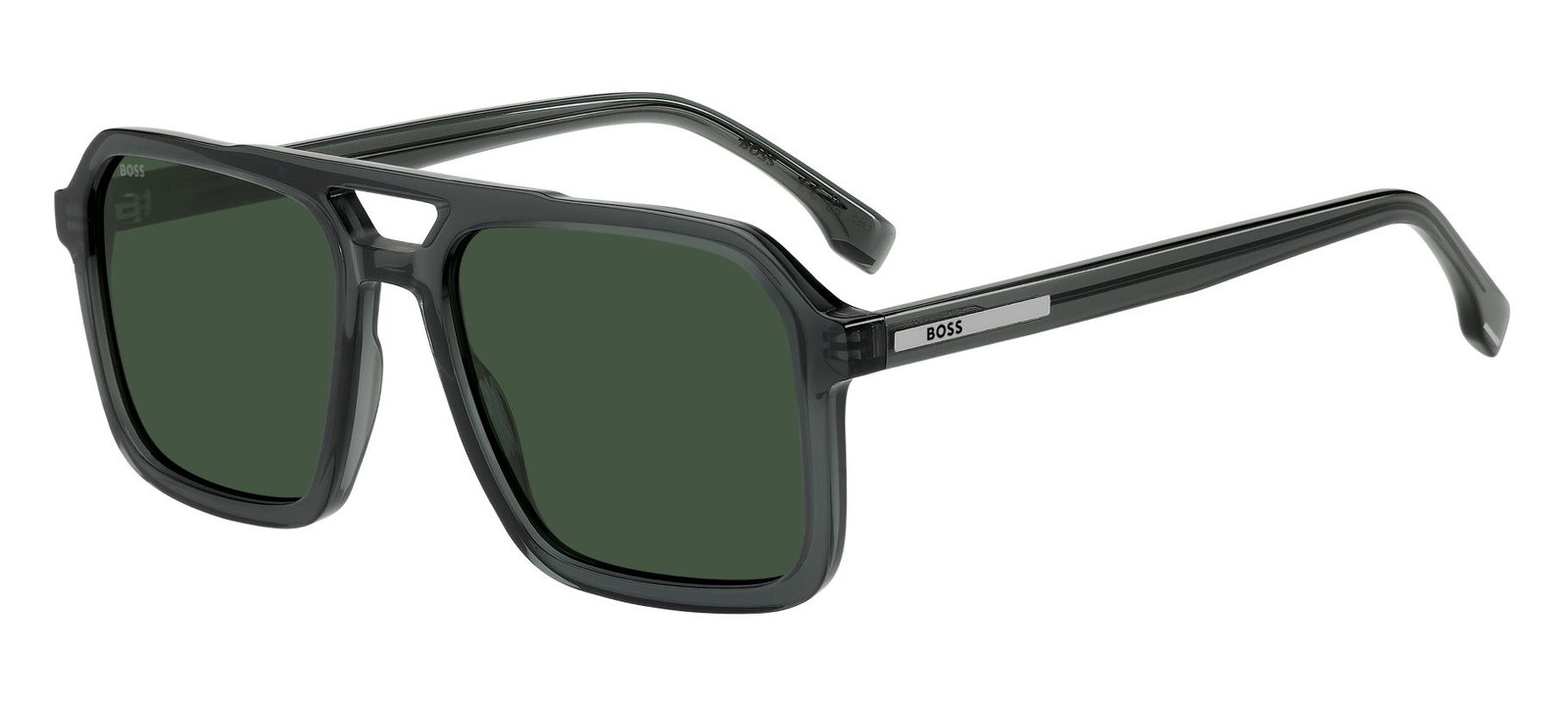 Zu sehen ist eine Sonnenbrille von Boss in der Farbe Schwarz.
