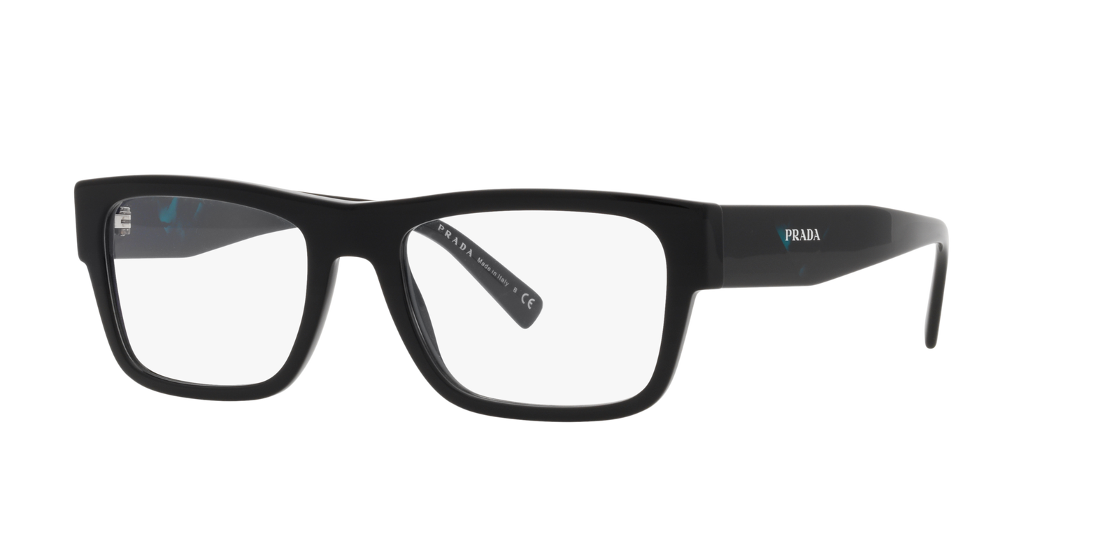 Prada PR 15YV 1AB1O1 – Quadratische schwarze Brille Kunststoff