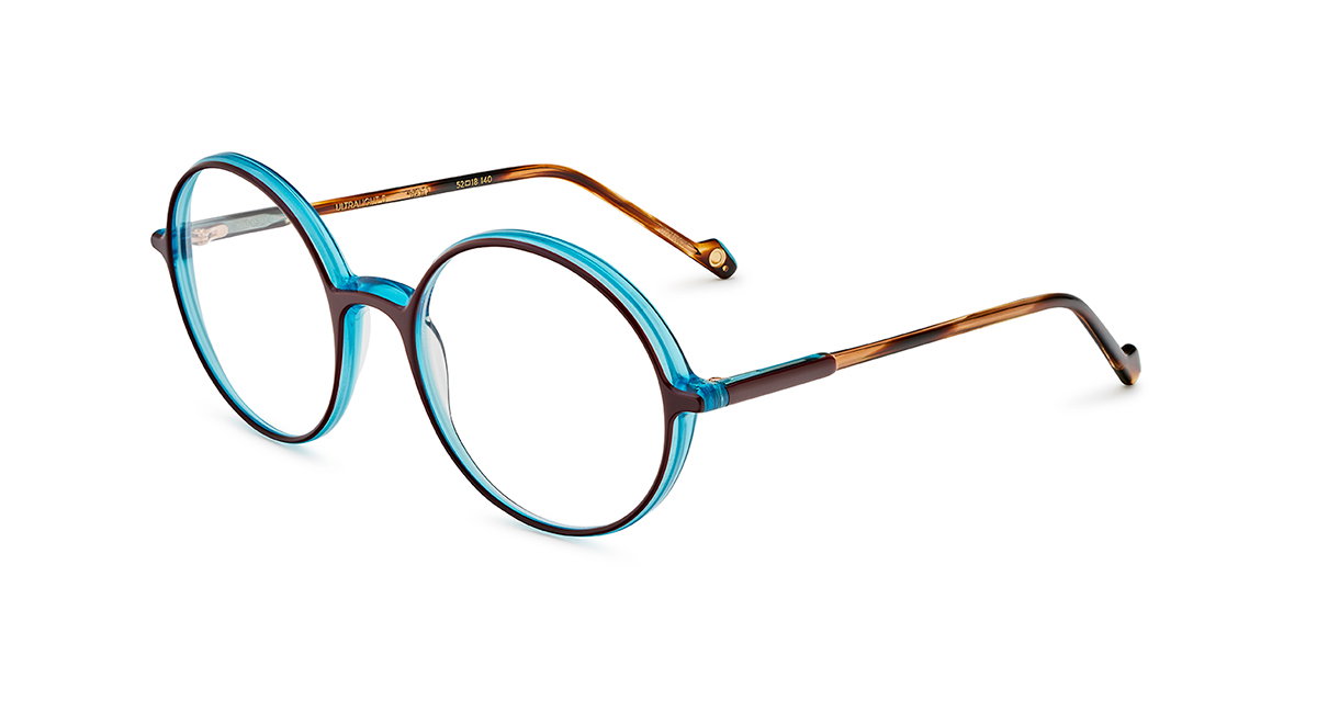 Etnia Barcelona ULTRA LIGHT 05 BXTQ – Runde Damenbrille Braun Blau Acetat