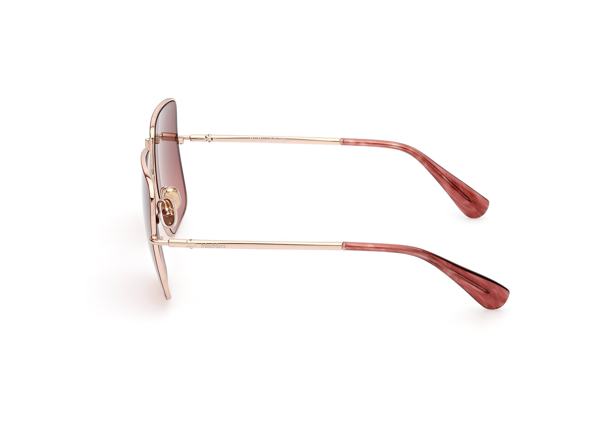 Das Bild zeigt die Sonnenbrille MM0082 28F von der Marke Max Mara in Rot/Gold.