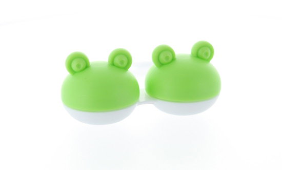Kontaktlinsenbehälter Frosch grün – praktischer Linsenbehälter