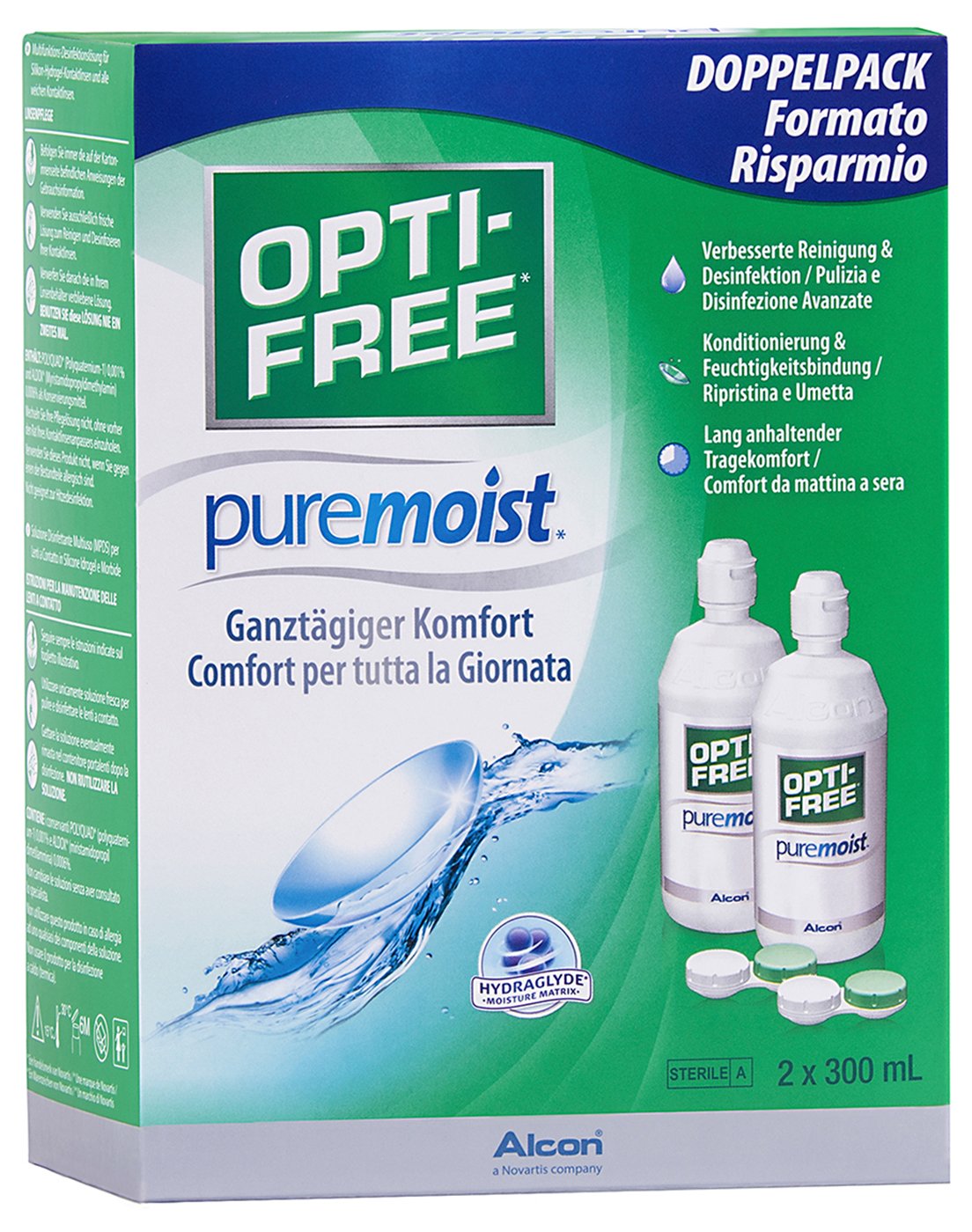 Opti-Free PureMoist Vorratspack, Alcon (2 x 300 ml)