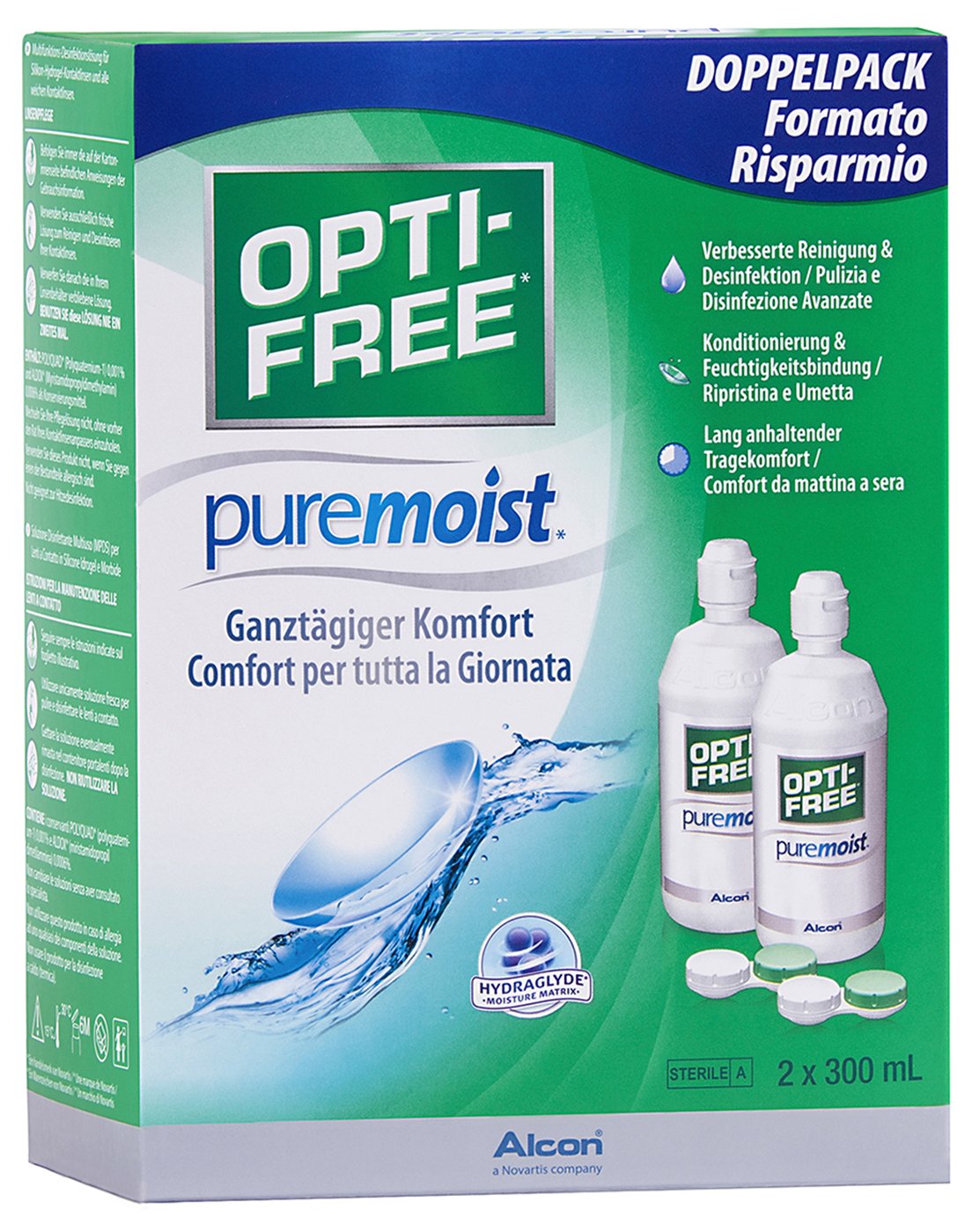 Opti-Free PureMoist Vorratspack, Alcon (2 x 300 ml) Opti-Free PureMoist Vorratspack, Alcon (2 x 300 ml)